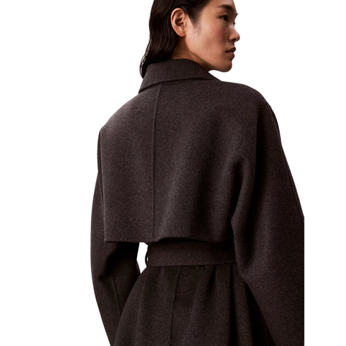 Cappotto Donna in misto lana, con cintura e lunghezza midi